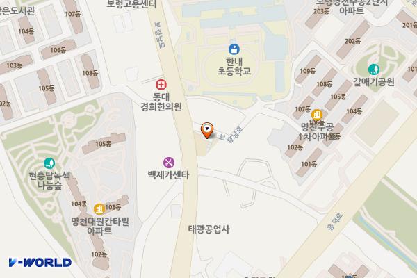 보령시청 대천4동사무소 위치 지도 — 충청남도 보령시 보령남로 49
