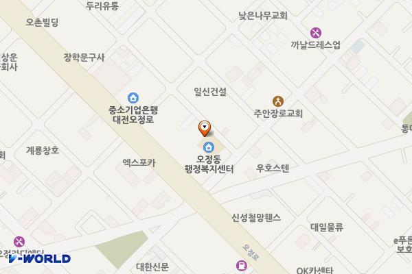 오정동행정복지센터 위치 지도 — 대전광역시 대덕구 한밭대로972번길 92