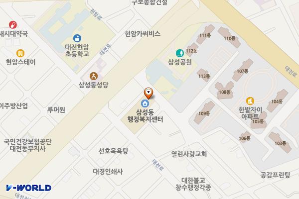 삼성동행정복지센터 위치 지도 — 대전광역시 동구 태전로 138-12