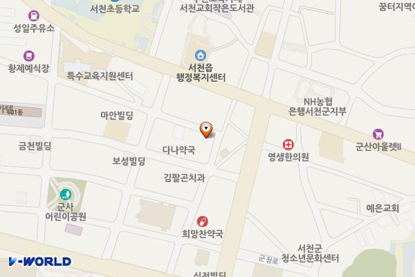 서천(18) 공영주차장 위치 지도 — 충청남도 서천군 서천읍 군사리 861-6