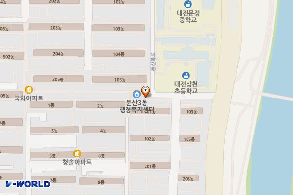 대전서구청 둔산3동행정복지센터 위치 지도 — 대전광역시 서구 둔산북로 232-52