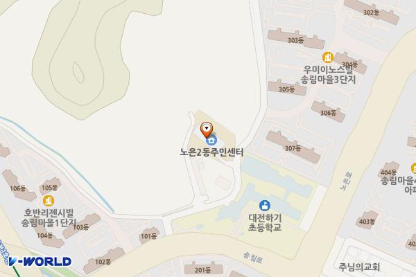 노은2동행정복지센터 위치 지도 — 대전광역시 유성구 송림로19번길 35