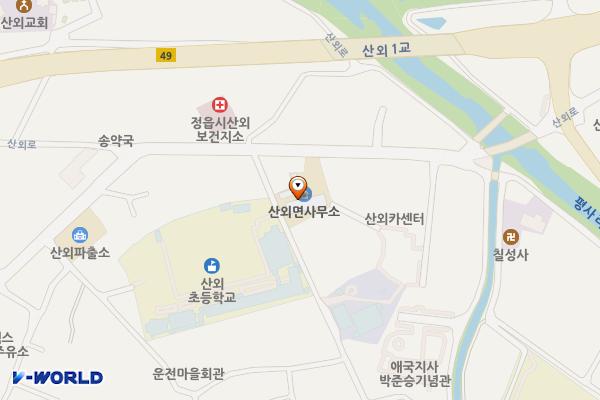 산외면사무소 위치 지도 — 전북특별자치도 정읍시 산외면 산외로