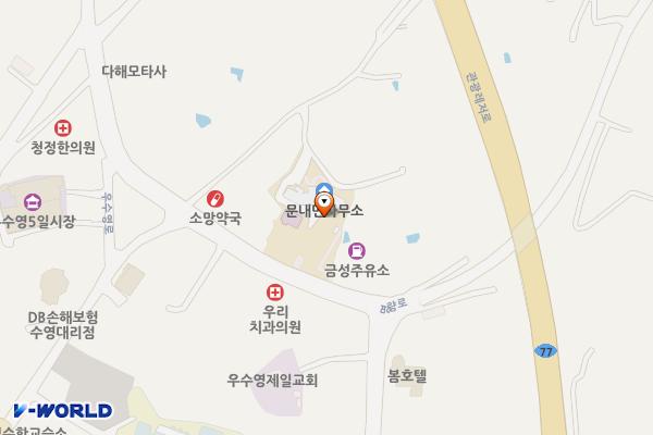 문내면사무소 위치 지도 — 전남광주통합특별시 해남군 문내면 동영길 10