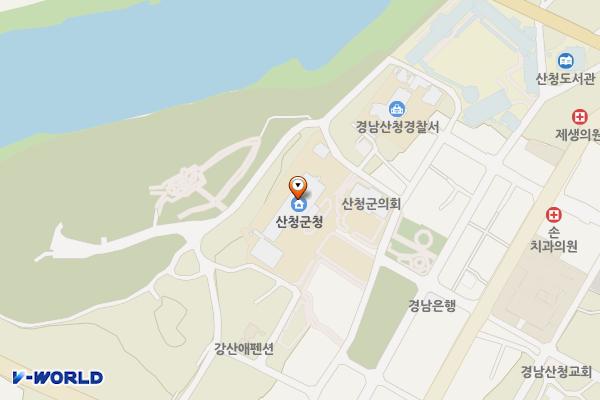 산청군청 위치 지도 — 경상남도 산청군 산청읍 산엔청로 1
