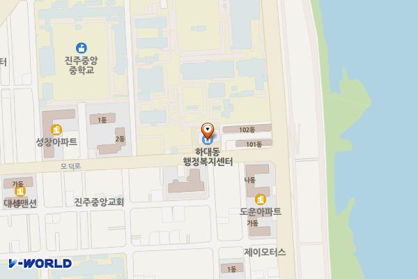 하대동행정복지센터(진주시청) 위치 지도 — 경상남도 진주시 모덕로 305