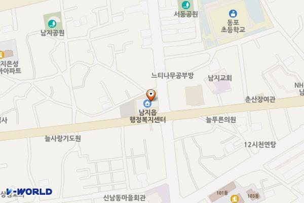 경남 창녕군 남지읍사무소 위치 지도 — 경상남도 창녕군 남지읍 낙동로 483
