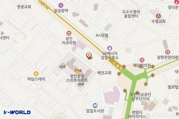 광안3동 행정복지센터 위치 지도 — 부산광역시 수영구 망미번영로38번길 103
