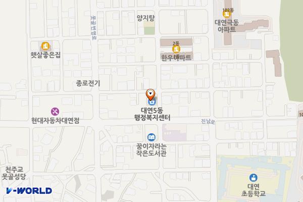 대연5동 행정복지센터 위치 지도 — 부산광역시 남구 진남로46번길 7