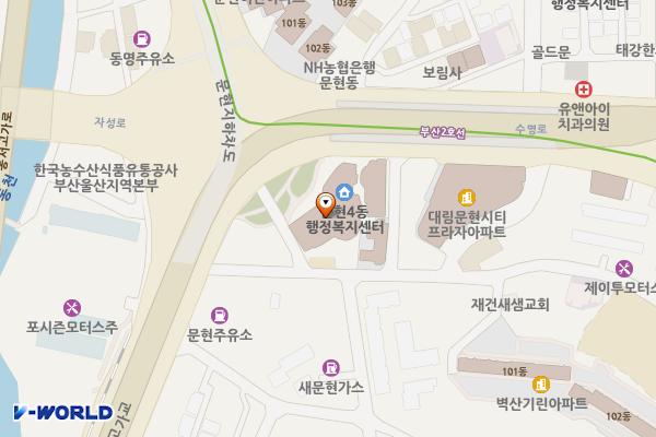 문현4동 행정복지센터 위치 지도 — 부산광역시 남구 수영로 12