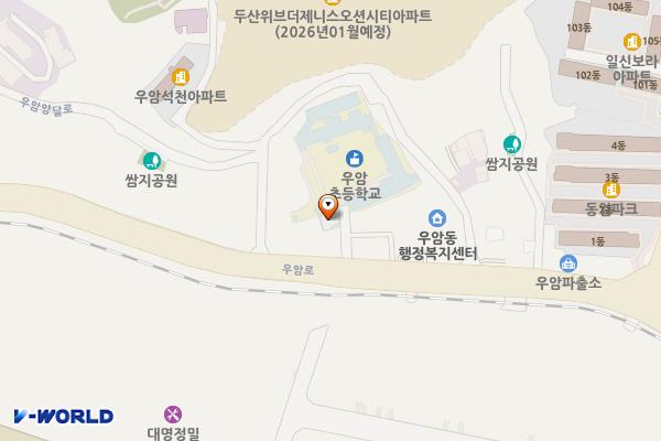 우암동 행정복지센터 위치 지도 — 부산광역시 남구 우암로 190-15