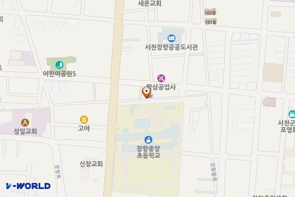 장항(8) 공영주차장 위치 지도 — 충청남도 서천군 장항읍 신창리 44-26