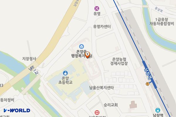 온양읍사무소 위치 지도 — 울산광역시 울주군 온양읍 남창1길 20