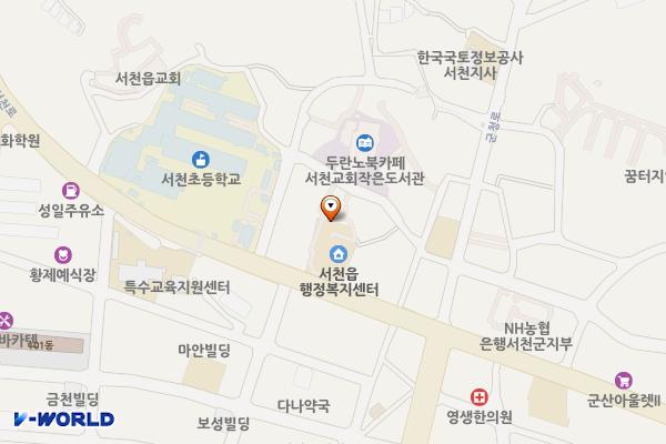서천(4) 공영주차장 위치 지도 — 충청남도 서천군 서천읍 군사리 481-5