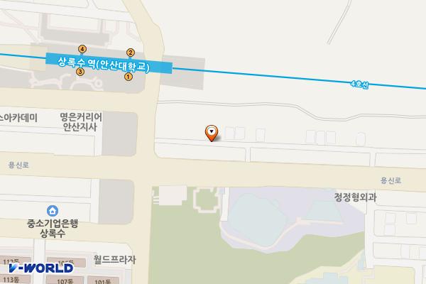 안산시 상록체육관 위치 지도 — 경기도 안산시 상록구 용신로 422