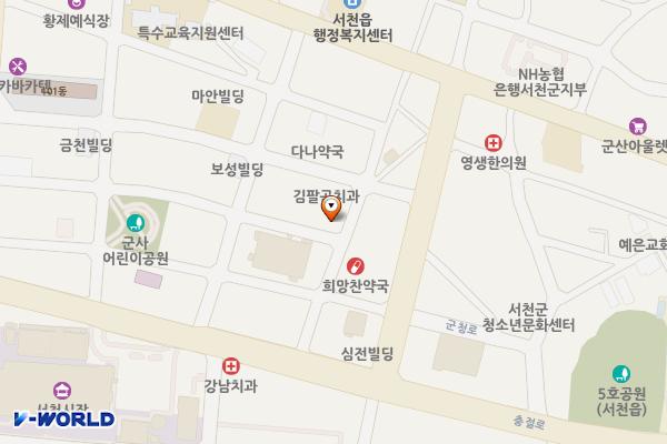 서천(5) 공영주차장 위치 지도 — 충청남도 서천군 서천읍 충절로59번길 23