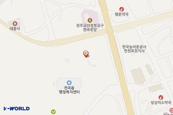 연천군 전곡읍사무소주차장 위치 지도 — 경기도 연천군 전곡읍 은전로 45