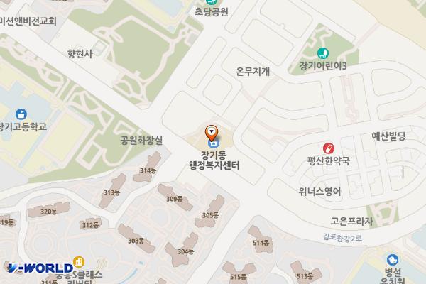 김포시장기동행정복지센터 위치 지도 — 경기도 김포시 김포한강2로 112