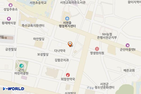 서천(8) 공영주차장 위치 지도 — 충청남도 서천군 서천읍 군사리 861-6