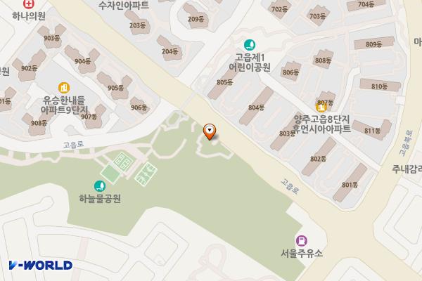 양주시 광사동하늘물공원 위치 지도 — 경기도 양주시 고읍로 126