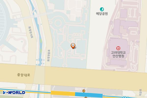 안산시 안산문화예술의전당 위치 지도 — 경기도 안산시 단원구 화랑로 312