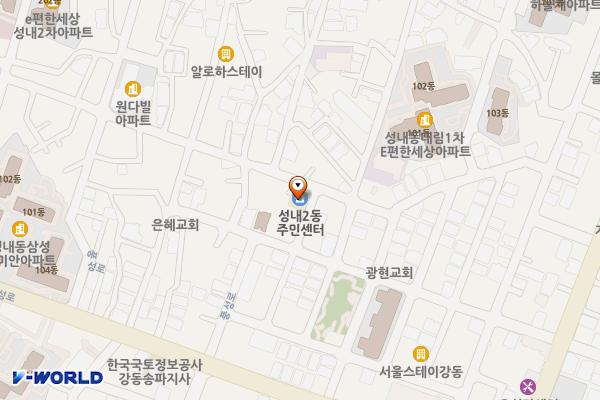 강동구청 성내2동주민센터 위치 지도 — 서울특별시 강동구 풍성로37가길 62