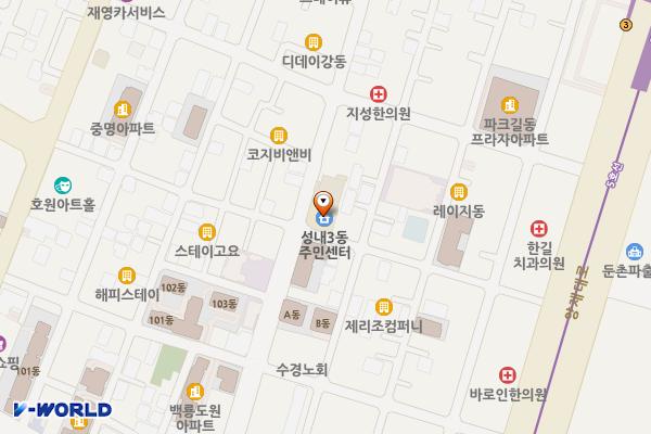강동구청 성내3동주민센터 위치 지도 — 서울특별시 강동구 강동대로53길 76