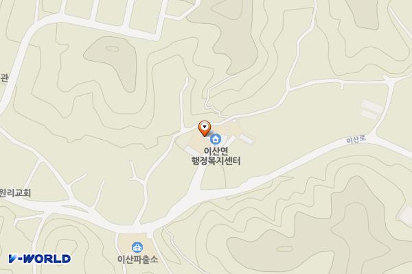 영주시청 이산면사무소 위치 지도 — 경상북도 영주시 이산면 이산로 201 이산면사무소
