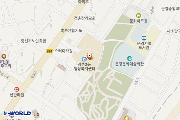문경시청 점촌2동 행정복지센터 위치 지도 — 경상북도 문경시 중앙로 50 문경시의회,문경시청소년문화의집