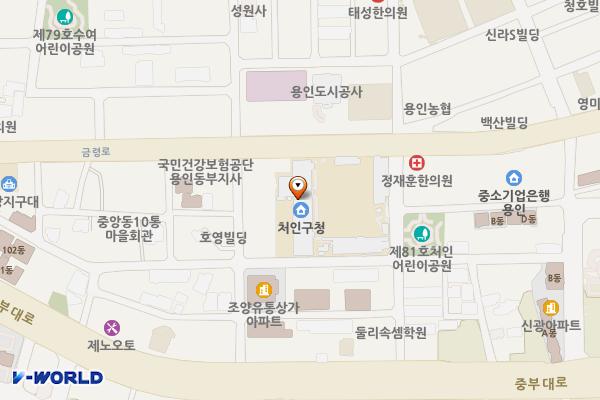 용인시 처인구청부설주차장 위치 지도 — 경기도 용인시 처인구 금령로 50
