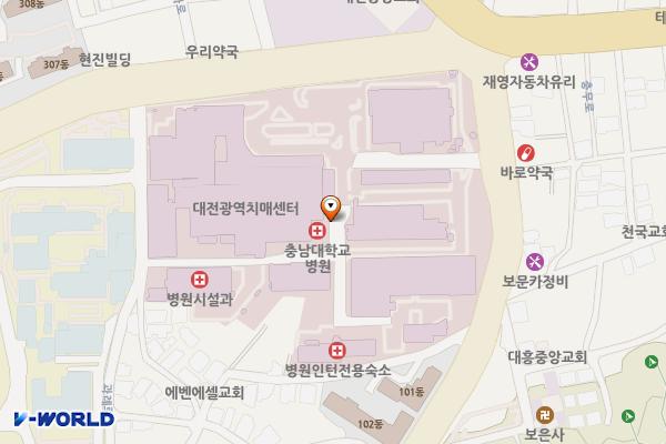충남대학교병원 위치 지도 — 대전광역시 중구 문화로 282