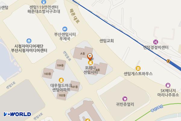 꿈에그린센텀 위치 지도 — 부산광역시 해운대구 센텀동로 26