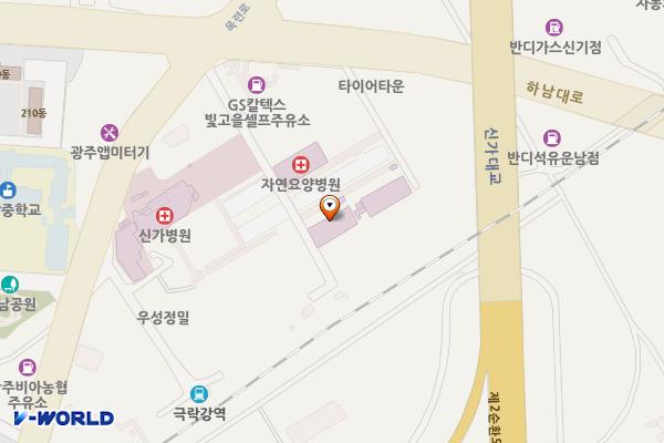 의료법인 효은의료재단 (신관1동) 위치 지도 — 전남광주통합특별시 광산구 목련로 330-33