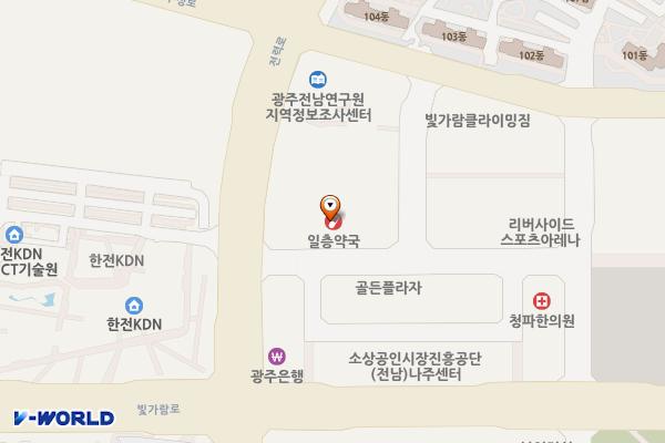 예가람타워 위치 지도 — 전남광주통합특별시 나주시 상야1길 7