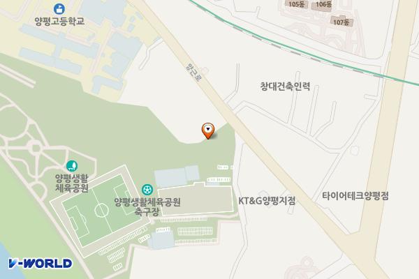 양평생활체육공원제2주차장 위치 지도 — 경기도 양평군 양평읍 양평체육공원길 2