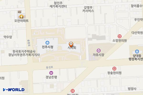 진주시청부설주차장 위치 지도 — 경상남도 진주시 동진로 155