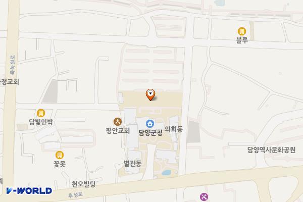 담양군군청민원인후면주차장 위치 지도 — 전남광주통합특별시 담양군 담양읍 추성로 1371