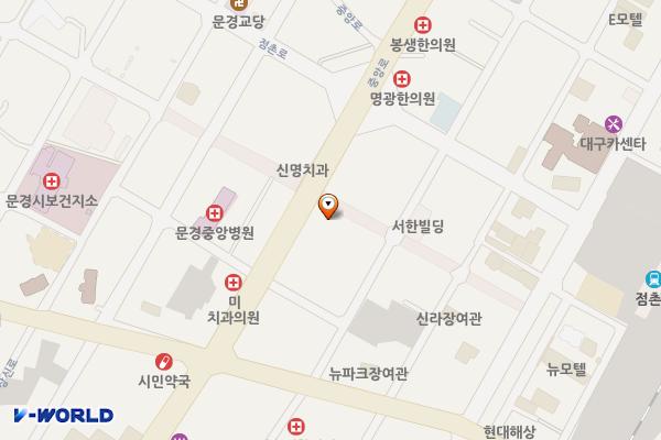 문경시제3공영주차장 위치 지도 — 경상북도 문경시 중앙8길 2