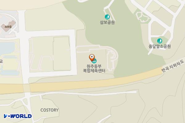 원주복합체육센터 위치 지도 — 강원특별자치도 원주시 시청로 1
