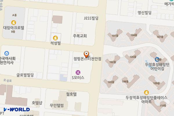 천안효성골든프라자 위치 지도 — 충청남도 천안시 서북구 봉정로 321