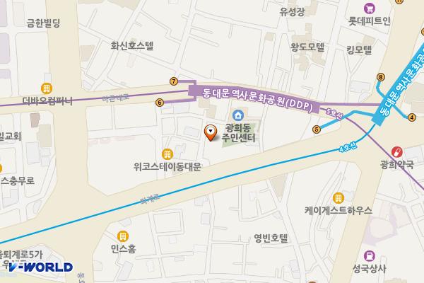 파라다이스글로벌서울지점 위치 지도 — 서울특별시 중구 퇴계로 299