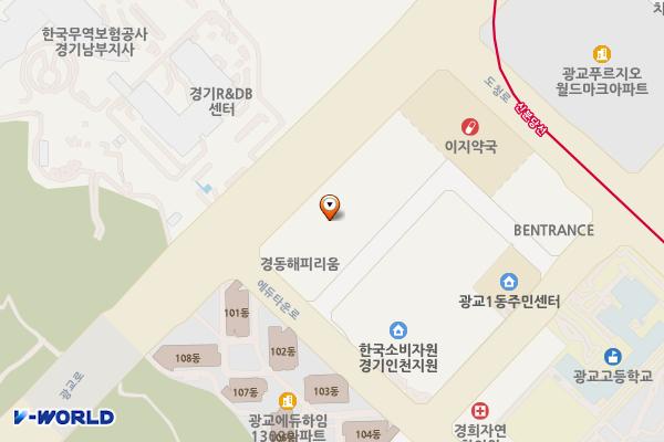 광교데시앙루브 위치 지도 — 경기도 수원시 영통구 광교로 114