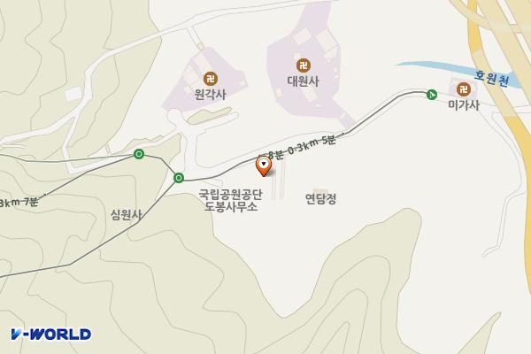 북한산국립공원도봉사무소 위치 지도 — 경기도 의정부시 망월로28번길 51-95