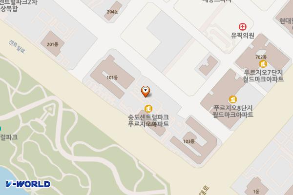 송도센트럴파크푸르지오파크게이트상가 위치 지도 — 인천광역시 연수구 센트럴로 160