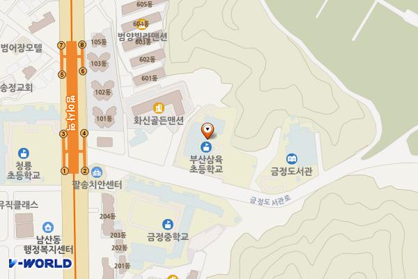 부산삼육초등학교 위치 지도 — 부산광역시 금정구 금정도서관로 17