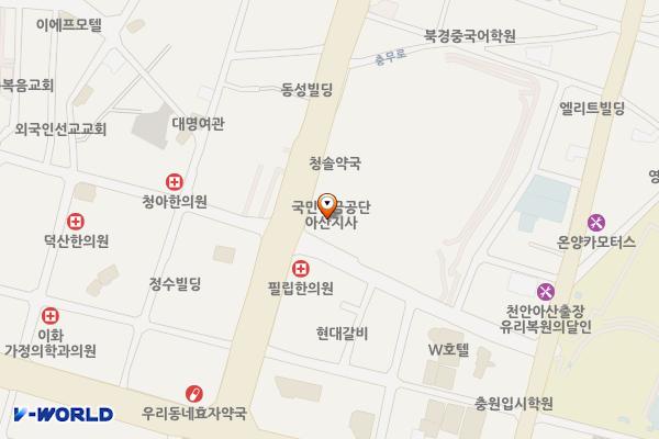 아산유엘시티 위치 지도 — 충청남도 아산시 충무로 22