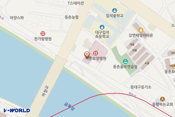 바른요양병원 위치 지도 — 대구광역시 동구 해동로 119