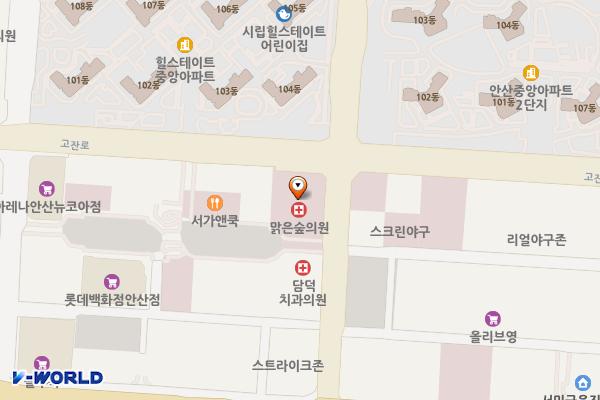 안산중앙노블레스 위치 지도 — 경기도 안산시 단원구 예술대학로 17