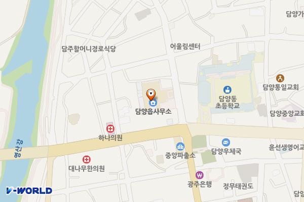 담양읍사무소 위치 지도 — 전남광주통합특별시 담양군 담양읍 중앙로 83