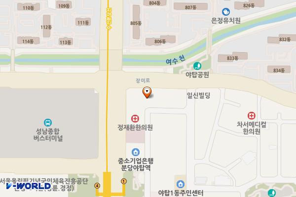 시그마3오피스텔 위치 지도 — 경기도 성남시 분당구 장미로 78